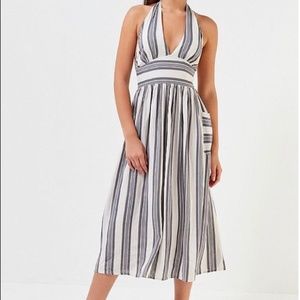 Urban Outfitters | Striped Halter Maxi Dress Large